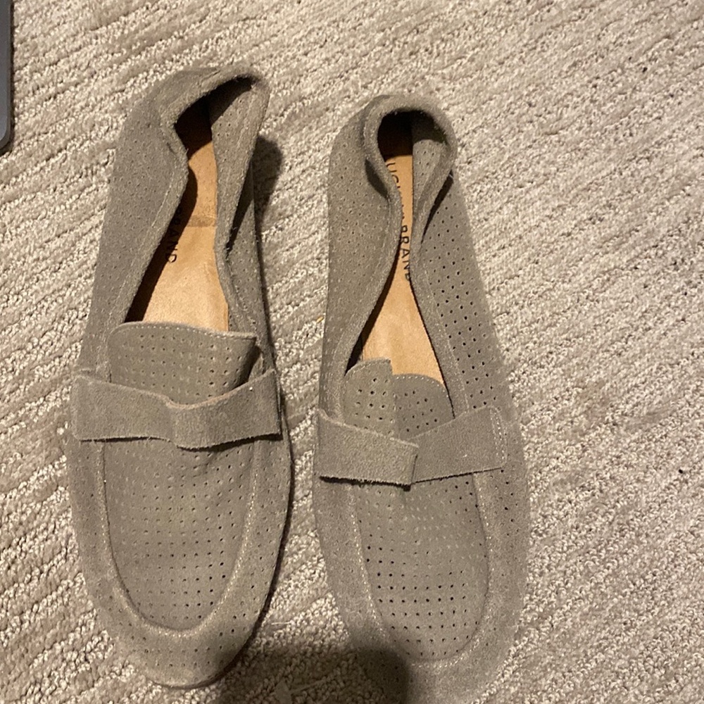 Lucky Brand gray loafers.